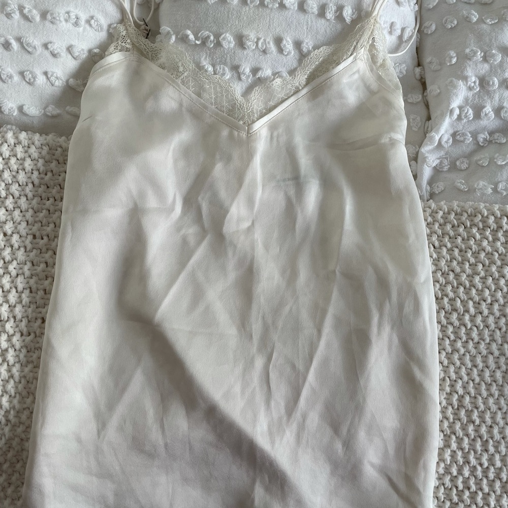 White Lace & Silk Abercrombie Top